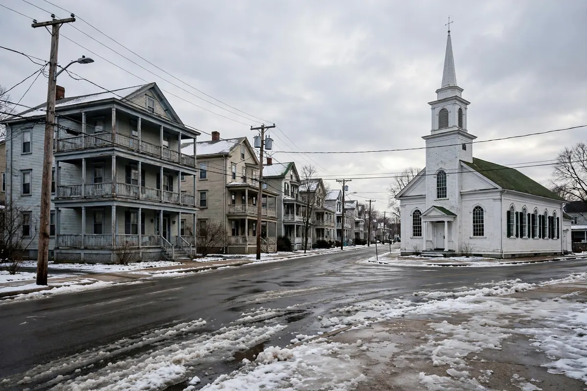 Residential street in Union City, Naugatuck CT